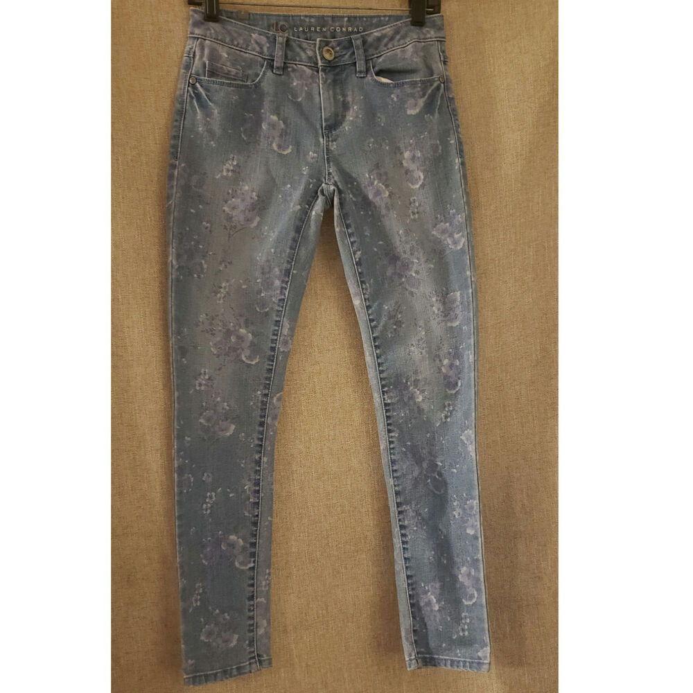LC lauren conrad floral slim jeans size 2 preloved excellent condition